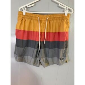 Jacks Surfboards Swim Trunks Mens Medium Striped Board Shorts Multicolor EUC‎